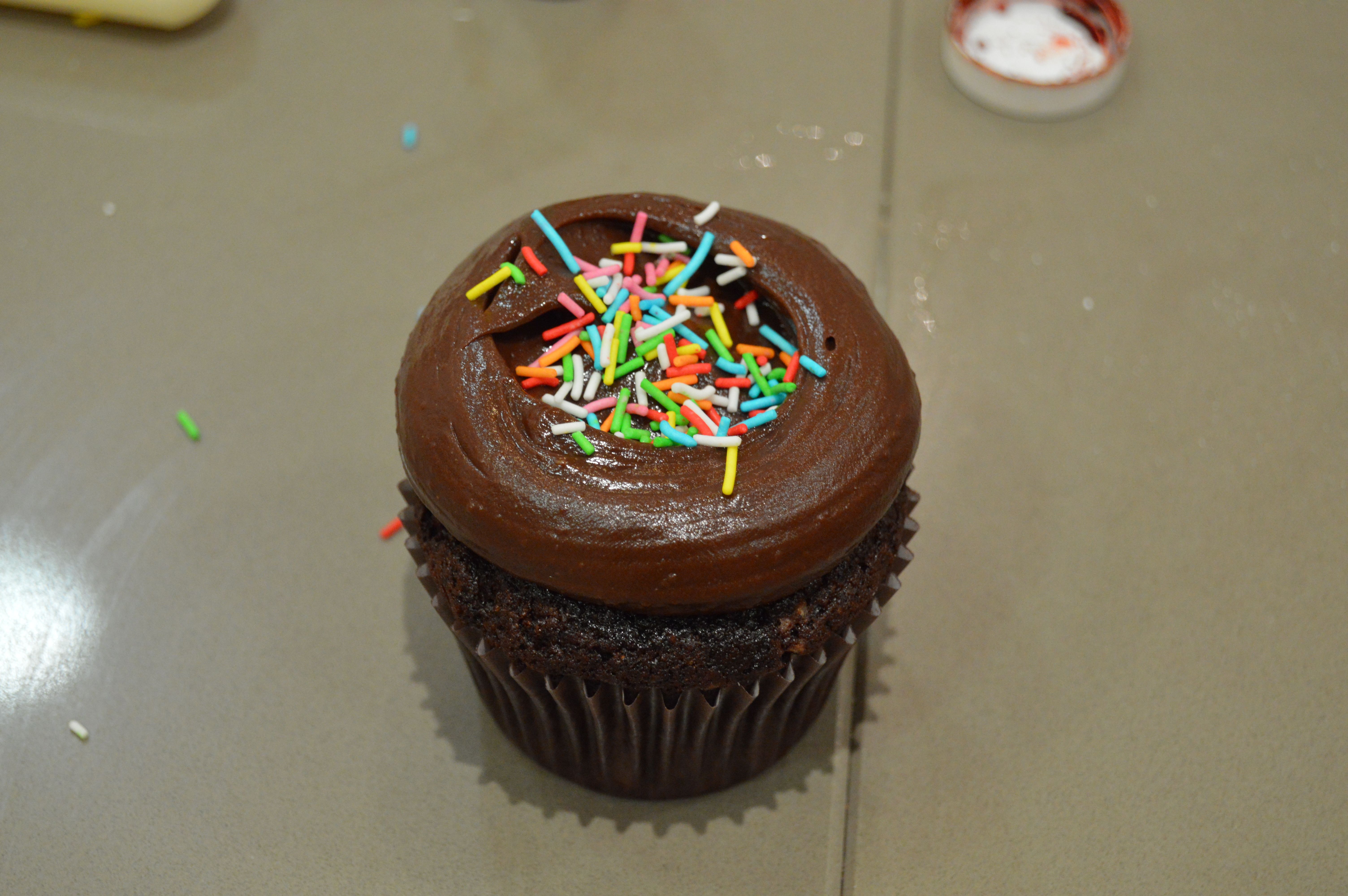Cupcake con ganaché de chocolate