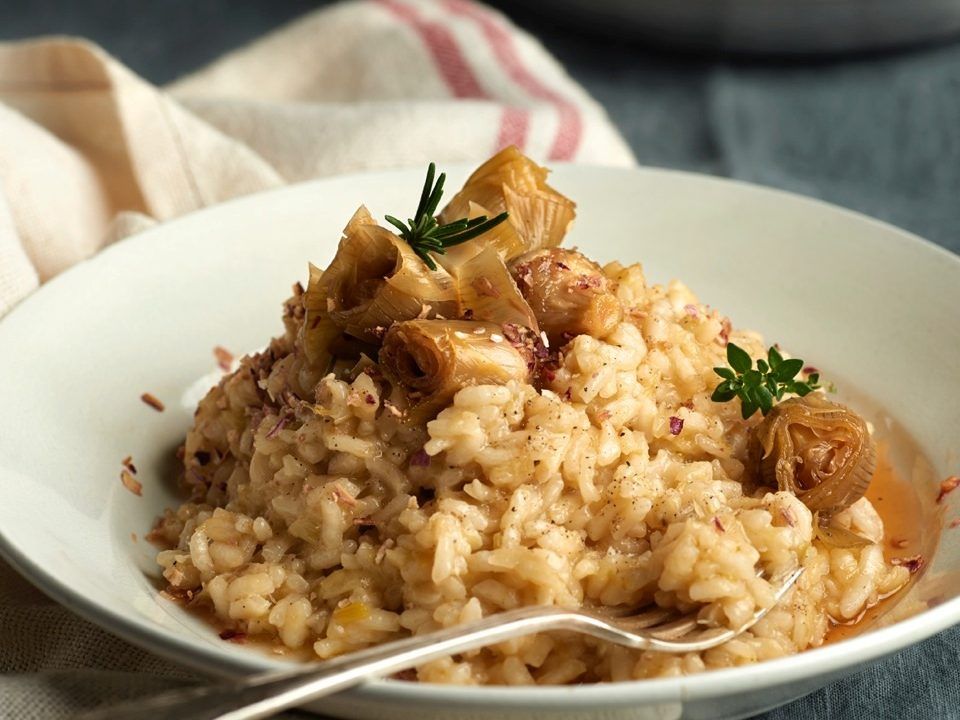 comida-para llevar-risotto-alcachofas